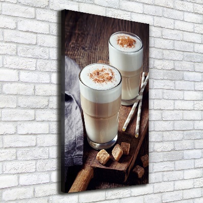 Wandbild vertikales Latte-Kaffee