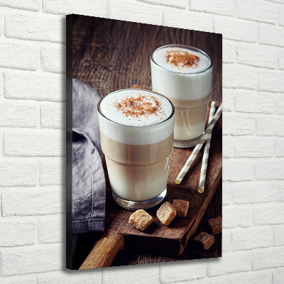 Wandbild vertikales Latte-Kaffee