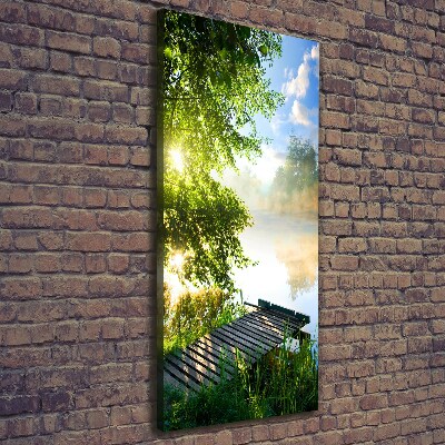 Wandbild vertikales Holzsteg