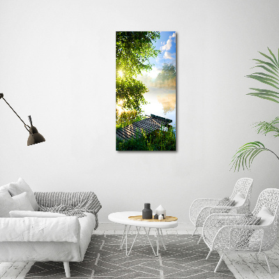 Wandbild vertikales Holzsteg