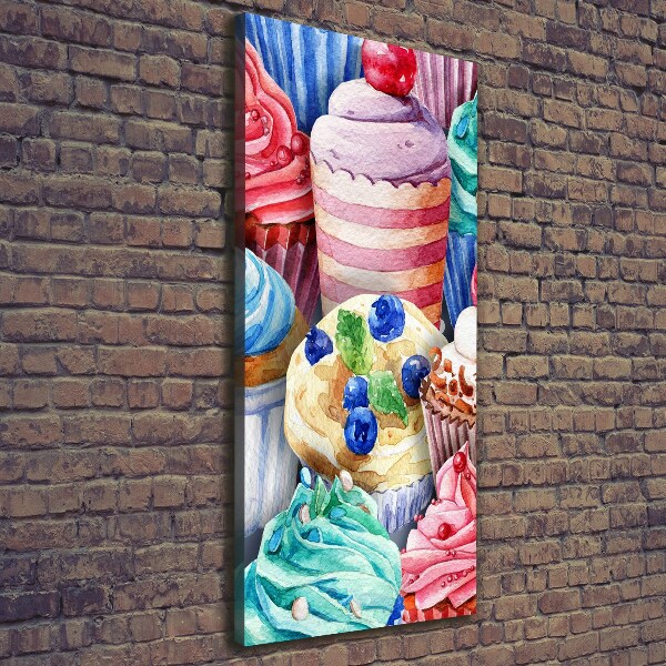 Wandbild vertikales Bunte Cupcakes