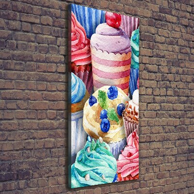 Wandbild vertikales Bunte Cupcakes