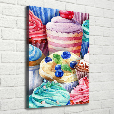 Wandbild vertikales Bunte Cupcakes
