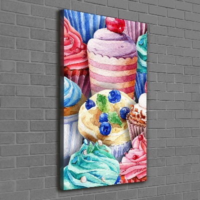 Wandbild vertikales Bunte Cupcakes