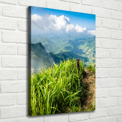 Foto leinwand vertikales Bergpfad