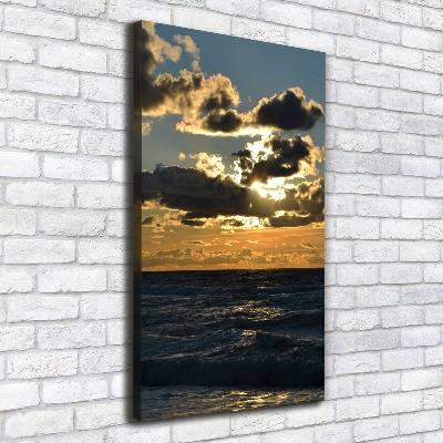 Foto auf leinwand vertikales Sonnenuntergang am Meer