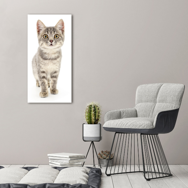 Foto leinwand vertikales Graue Katze