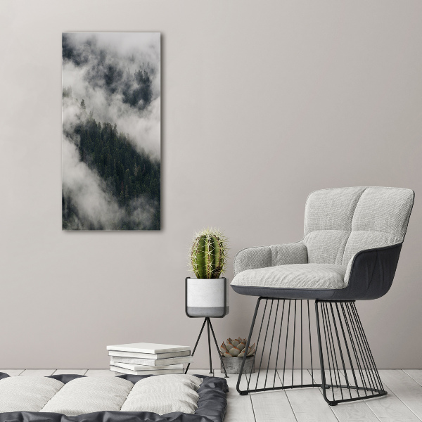 Foto auf leinwand vertikales Eine Wolke über dem Wald