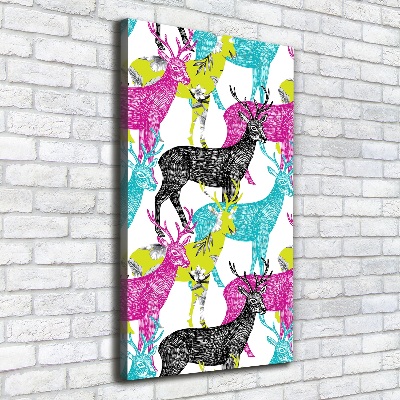 Foto auf leinwand vertikales Bunte Hirsche