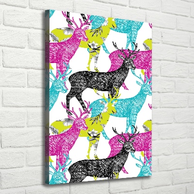 Foto auf leinwand vertikales Bunte Hirsche