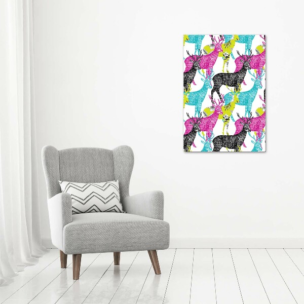 Foto auf leinwand vertikales Bunte Hirsche