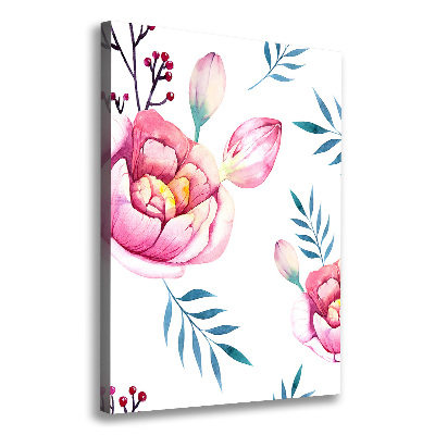 Foto leinwand vertikales Pfingstrosen