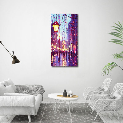 Foto auf leinwand vertikales Lichter in der Stadt