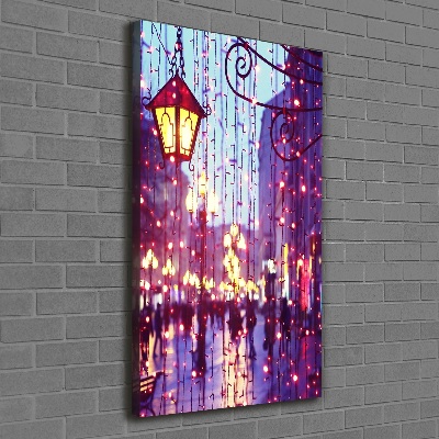 Foto auf leinwand vertikales Lichter in der Stadt