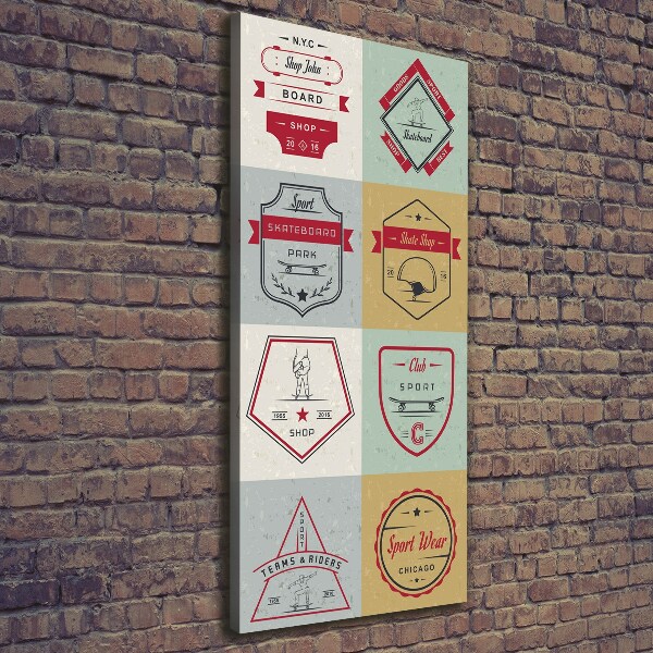 Wandbild vertikales Skateboard-Schilder