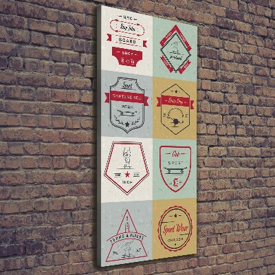 Wandbild vertikales Skateboard-Schilder
