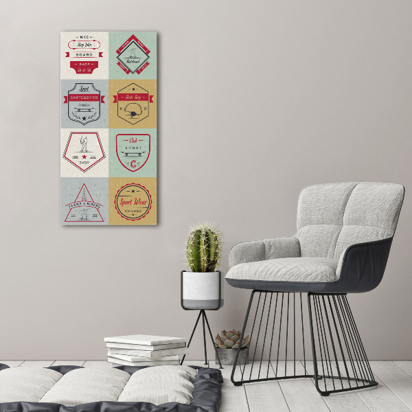 Wandbild vertikales Skateboard-Schilder