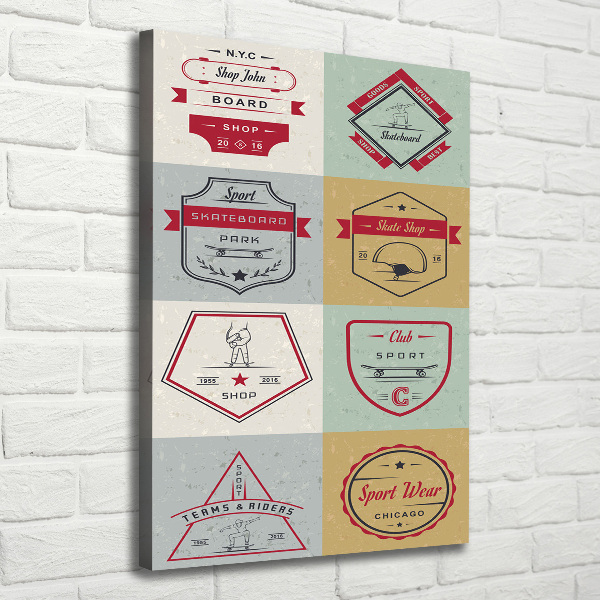 Wandbild vertikales Skateboard-Schilder