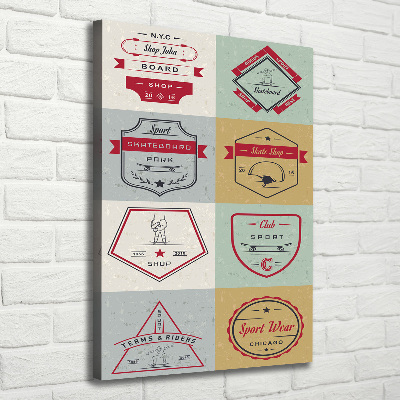 Wandbild vertikales Skateboard-Schilder