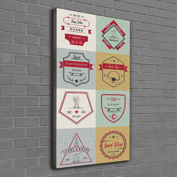 Wandbild vertikales Skateboard-Schilder