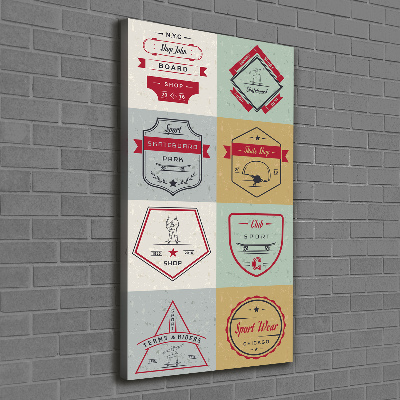 Wandbild vertikales Skateboard-Schilder