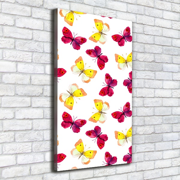 Foto leinwand vertikales Bunte Schmetterlinge