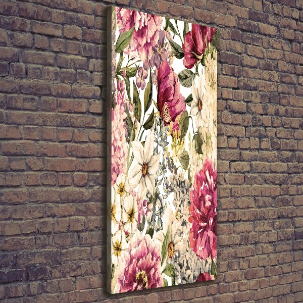 Wandbild vertikales Blumenmuster