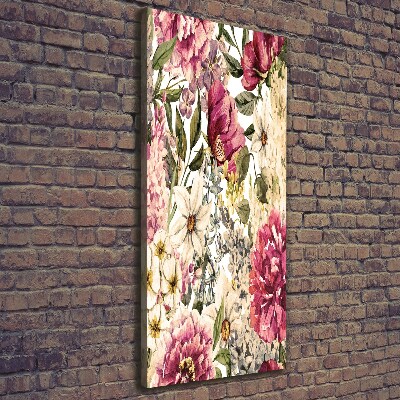 Wandbild vertikales Blumenmuster