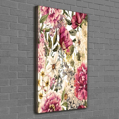 Wandbild vertikales Blumenmuster