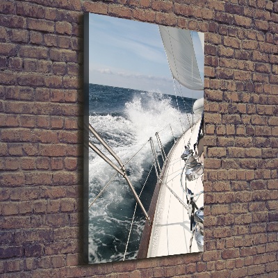 Foto leinwand vertikales Eine Yacht auf See