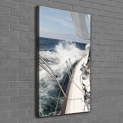 Foto leinwand vertikales Eine Yacht auf See