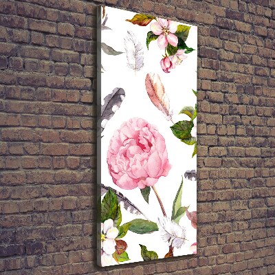 Wandbild vertikales Blumenmuster