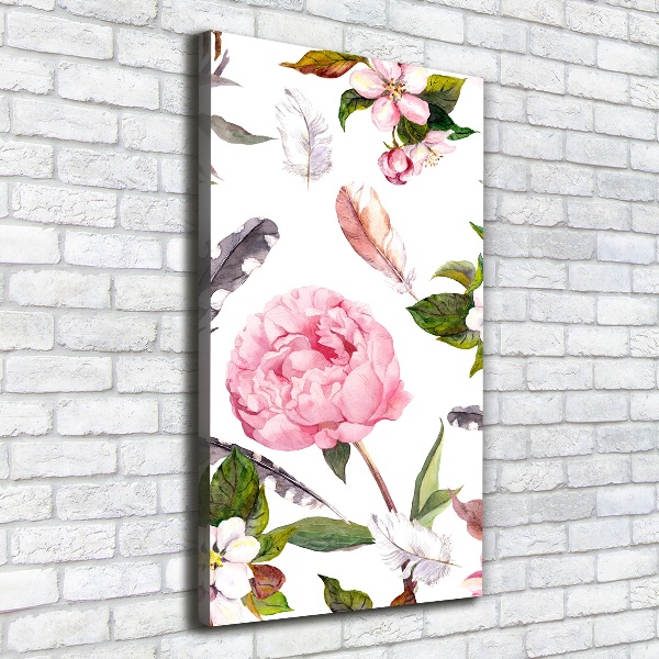 Wandbild vertikales Blumenmuster