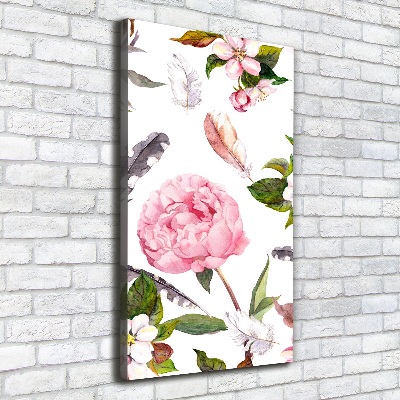 Wandbild vertikales Blumenmuster