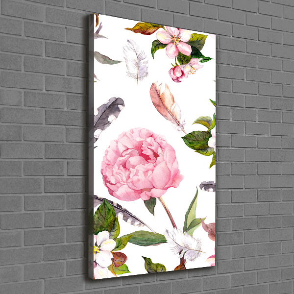 Wandbild vertikales Blumenmuster
