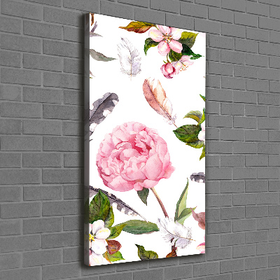 Wandbild vertikales Blumenmuster