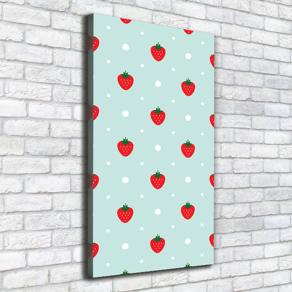 Foto leinwand vertikales Erdbeeren