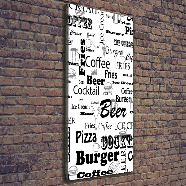Foto leinwand vertikales Speisekarte