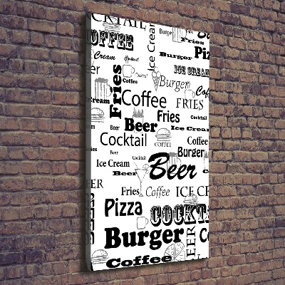 Foto leinwand vertikales Speisekarte