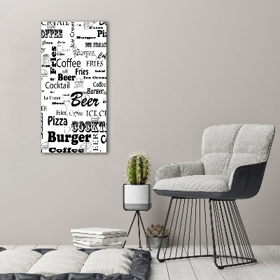 Foto leinwand vertikales Speisekarte