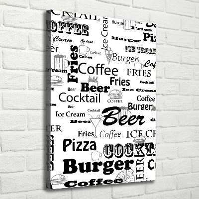 Foto leinwand vertikales Speisekarte