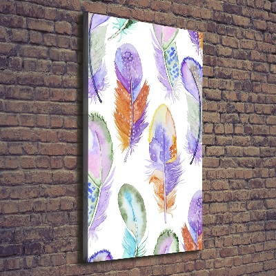 Wandbild vertikales Bunte Federn