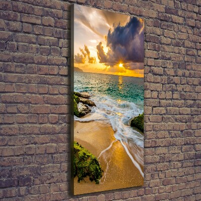 Foto leinwand vertikales Sonnenuntergang am Meer