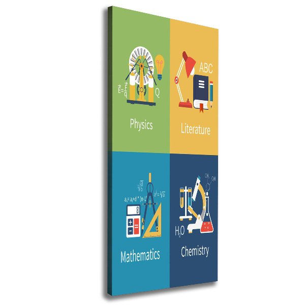 Wandbild vertikales Schulfächer