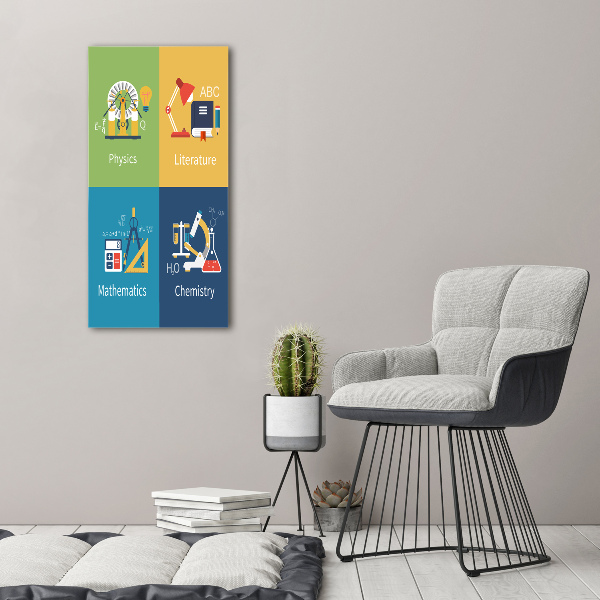 Wandbild vertikales Schulfächer