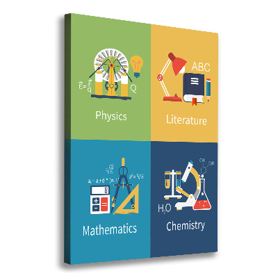 Wandbild vertikales Schulfächer