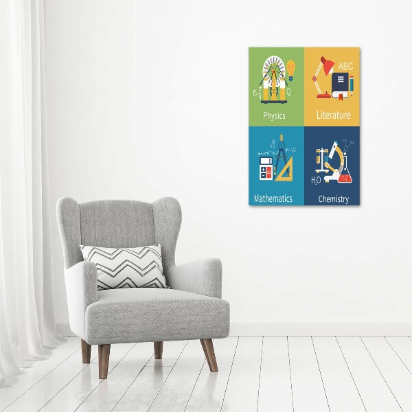 Wandbild vertikales Schulfächer