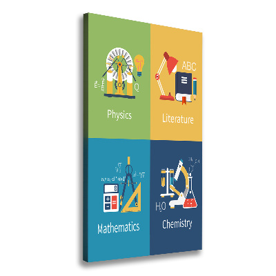 Wandbild vertikales Schulfächer