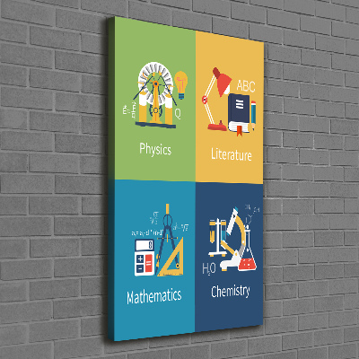 Wandbild vertikales Schulfächer