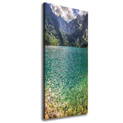 Foto leinwand vertikales See in den Bergen